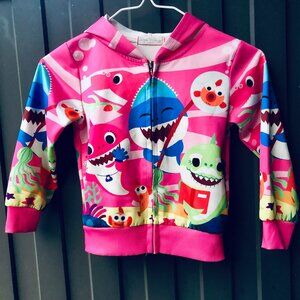 Colorful Baby Shark-Inspired Toddler Thin Hoodie Jacket | Size 100 (2T-3T)